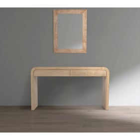 Meridian Furniture Cresthill White Oak Console and Mirror