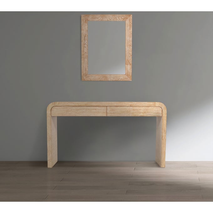 Meridian Furniture Cresthill White Oak Console and Mirror MRD-272-S-CON-MIR