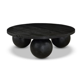 Meridian Furniture Spherical Black Acacia Wood Coffee Table