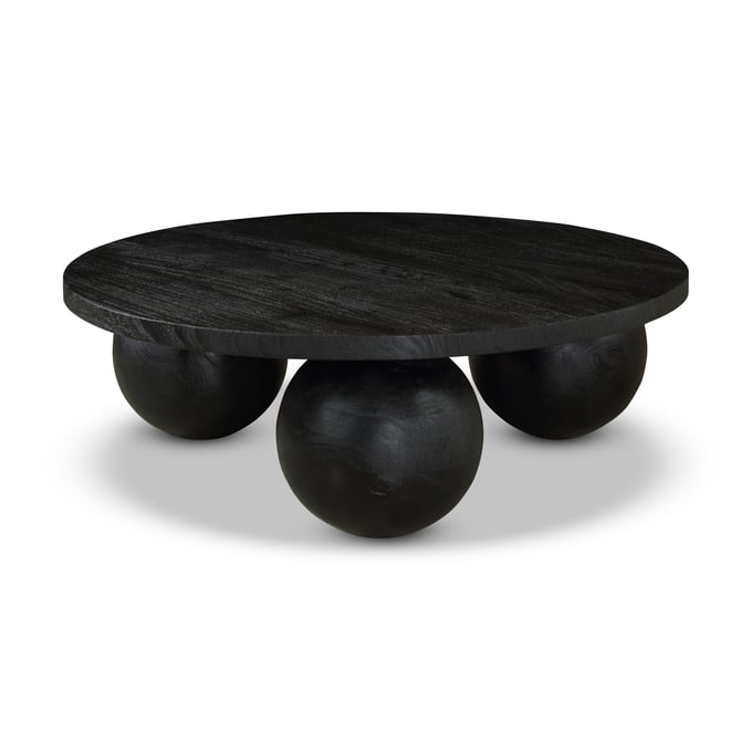 Meridian Furniture Spherical Black Acacia Wood Coffee Table MRD-277BLACK-CT