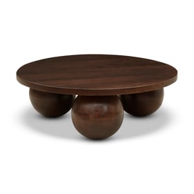 Meridian Furniture Spherical Brown Acacia Wood Coffee Table