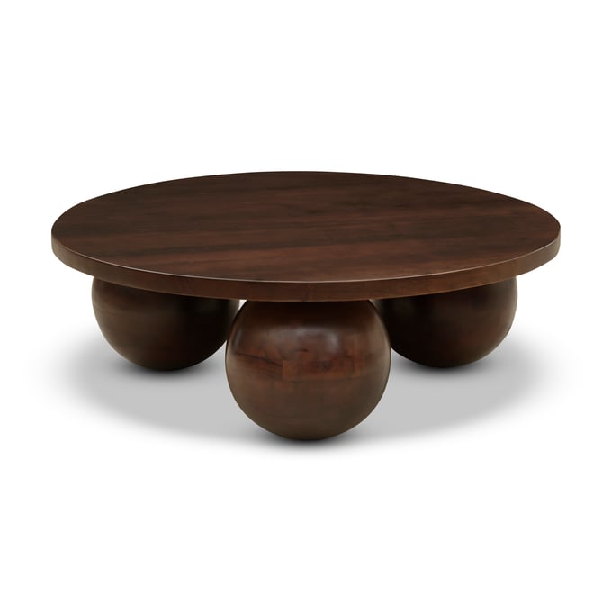 Meridian Furniture Spherical Brown Acacia Wood Coffee Table MRD-277BROWN-CT