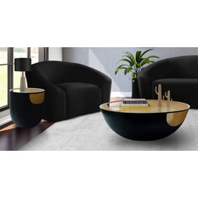 Meridian Furniture Doma Black Gold 3pc Coffee Table Set