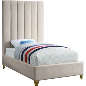 Design Edge Hebel  Cream Velvet Twin Bed