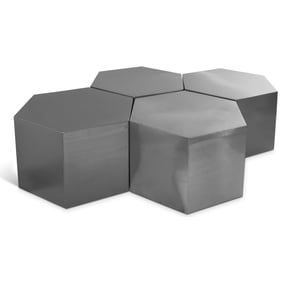 Meridian Furniture Hexagon Brushed Chrome 4pc Coffee Table