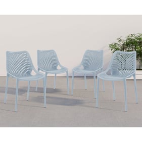 4 Meridian Furniture Mykonos Sky Blue Outdoor Patio Dining Chairs