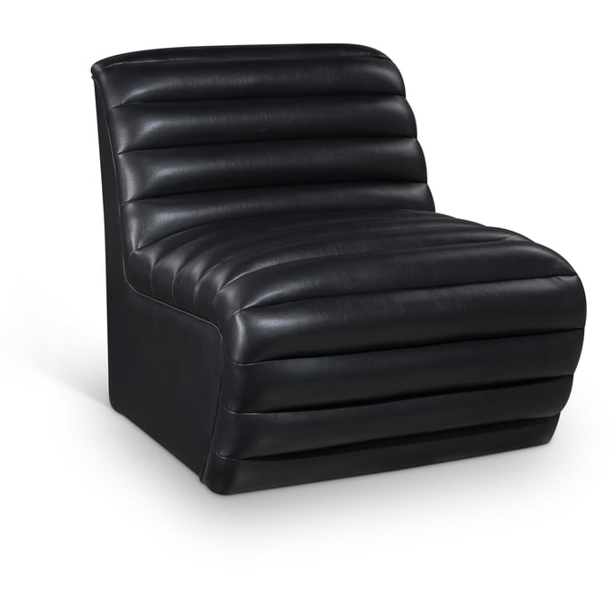 Meridian Furniture Vega Black Vegan Leather Accent Chair MRD-33045BLACK-C