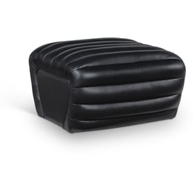 Meridian Furniture Vega Black Vegan Leather Ottoman