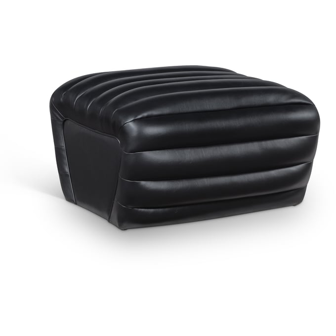 Meridian Furniture Vega Black Vegan Leather Ottoman MRD-33045BLACK-OTT