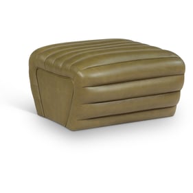 Meridian Furniture Vega Olive Vegan Leather Ottoman