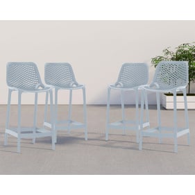 4 Meridian Furniture Mykonos Sky Blue Outdoor Patio Stools