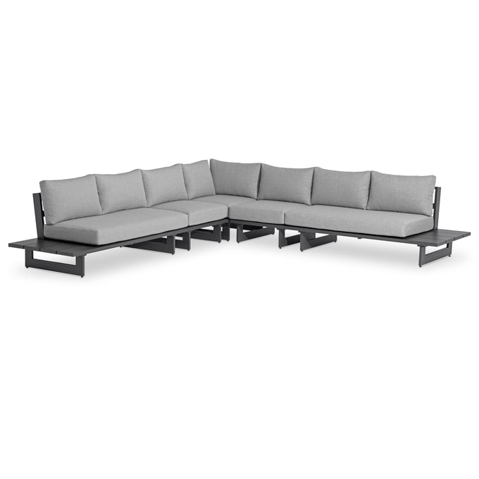 Meridian Furniture Maldives Grey Fabric Outdoor 5pc Modular Sectional MRD-338GREY-SEC2A