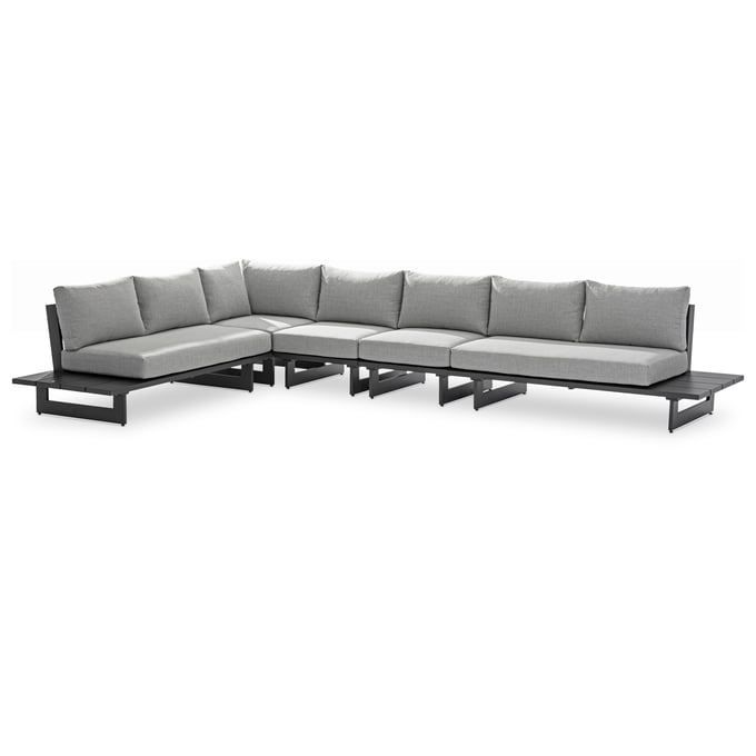 Meridian Furniture Maldives Grey Fabric Outdoor 5pc Sectional MRD-338GREY-SEC2C