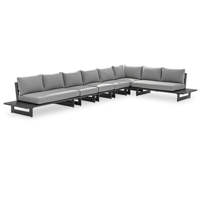 Meridian Furniture Maldives Grey Fabric Outdoor 6pc Sectional MRD-338GREY-SEC3C