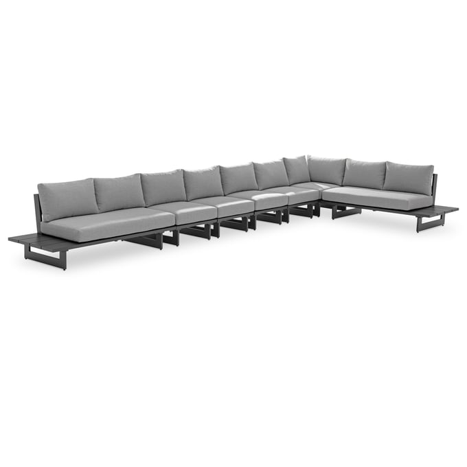 Meridian Furniture Maldives Grey Fabric Outdoor 7pc Sectional MRD-338GREY-SEC4C