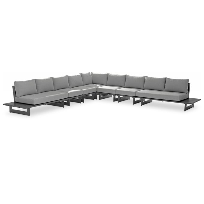 Meridian Furniture Maldives Grey Fabric Patio Modular 7pc Sectional MRD-338GREY-SEC4E