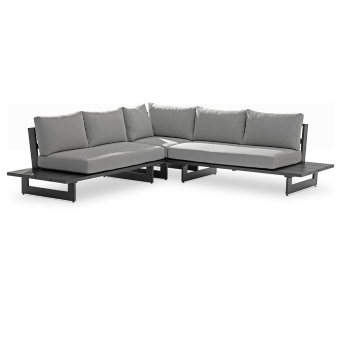 Meridian Furniture Maldives Grey Fabric Outdoor 3pc Sectional MRD-338GREY-SECTIONAL