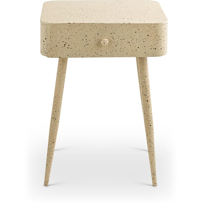 Meridian Furniture Rylan Beige Terrazzo Night Stand MRD-342BEIGE