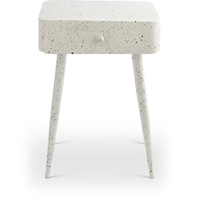 Meridian Furniture Rylan White Terrazzo Night Stand