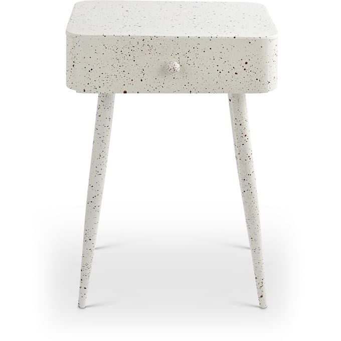 Meridian Furniture Rylan White Terrazzo Night Stand MRD-342WHITE