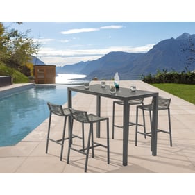 Meridian Furniture Maldives Grey Rectangle 5pc Outdoor Bar Set