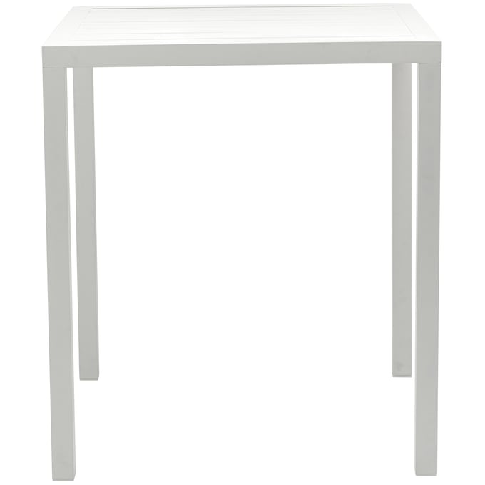 Meridian Furniture Maldives White Outdoor Patio Square Bar Table MRD-345WHITE-T