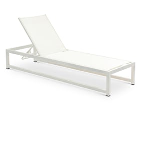 Meridian Furniture Maldives Cream White Outdoor Patio Adjustable Sun Chaise...