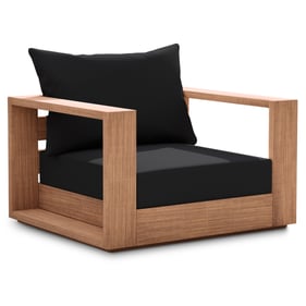 Meridian Furniture Tulum Black Natural Outdoor Chair