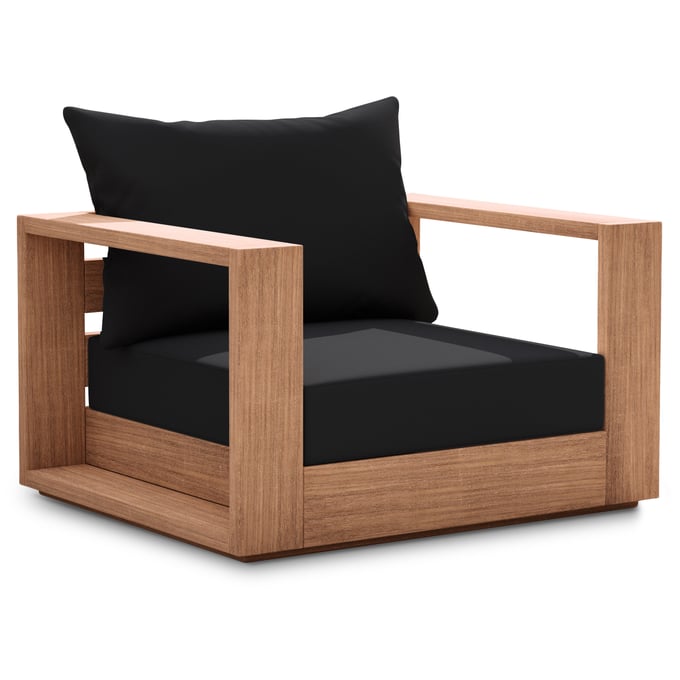 Meridian Furniture Tulum Black Natural Outdoor Chair MRD-353BLACK-C