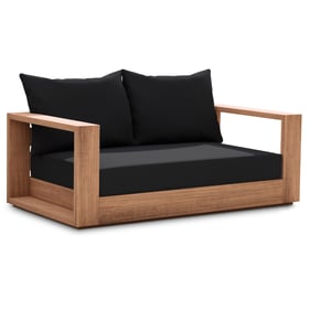 Meridian Furniture Tulum Black Natural Outdoor Loveseat