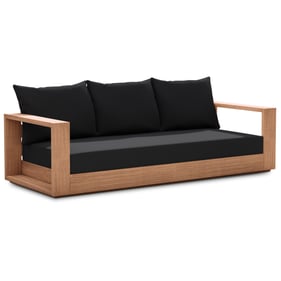 Meridian Furniture Tulum Black Natural Outdoor Sofa