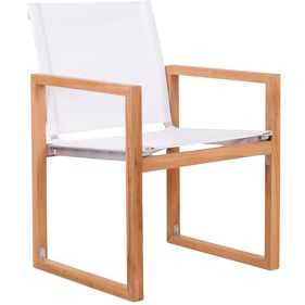 Meridian Furniture Tulum Off White Natural Outdoor Dining Arm Chair