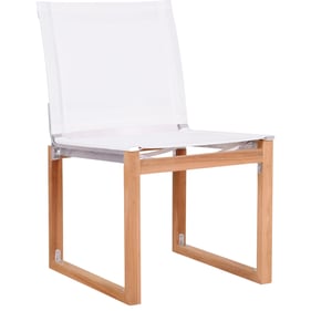 Meridian Furniture Tulum Off White Natural Outdoor Dining Side Chair