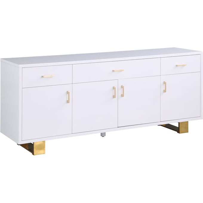 Meridian Furniture Excel White Gold Sideboard Buffet MRD-355