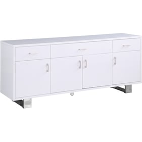 Meridian Furniture Excel White Chrome Sideboard Buffet