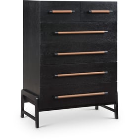 Meridian Furniture Kaya Black Vegan Leather Drawer Chest