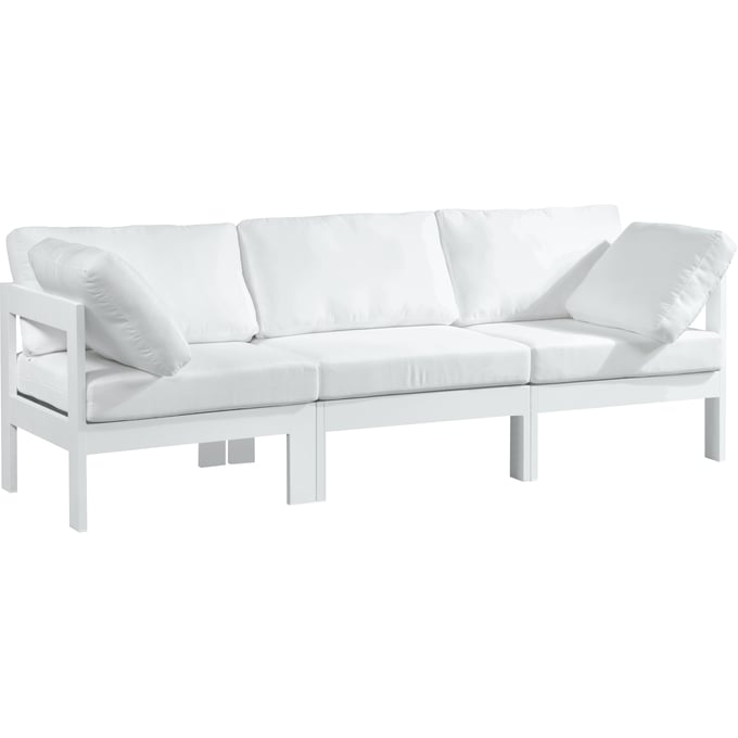 Meridian Furniture Nizuc White Fabric Outdoor Modular Sofa MRD-375WHITE-S90A