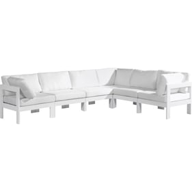 Meridian Furniture Nizuc White Outdoor Patio 6pc Modular Sectional