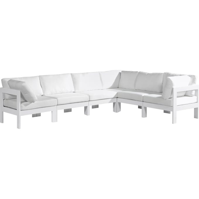 Meridian Furniture Nizuc White Outdoor Patio 6pc Modular Sectional MRD-375WHITE-SEC6A