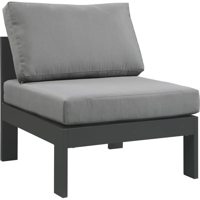 Meridian Furniture Nizuc Grey Fabric Outdoor Armless Chair MRD-376GREY-ARMLESS