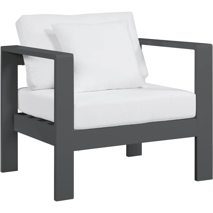 Meridian Furniture Nizuc White Fabric Outdoor Arm Chair MRD-376WHITE-CHAIR