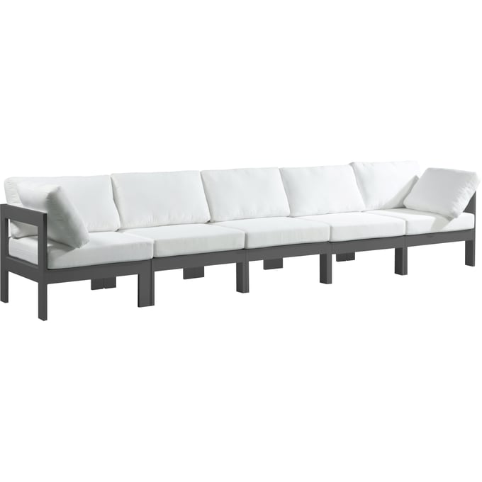 Meridian Furniture Nizuc White Fabric Outdoor 5pc Modular Sofa MRD-376WHITE-S150A