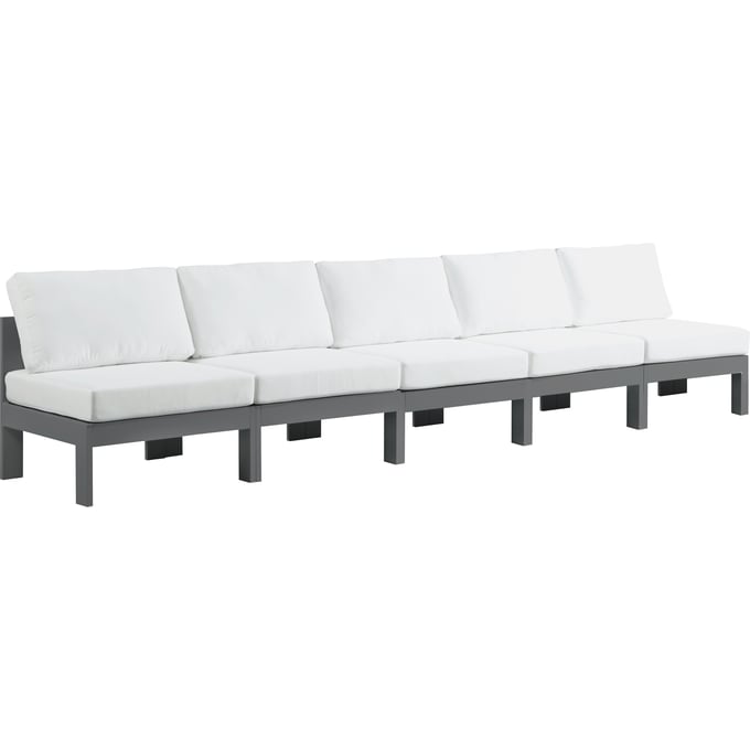 Meridian Furniture Nizuc White Outdoor 4pc Modular Armless Sofa MRD-376WHITE-S150B