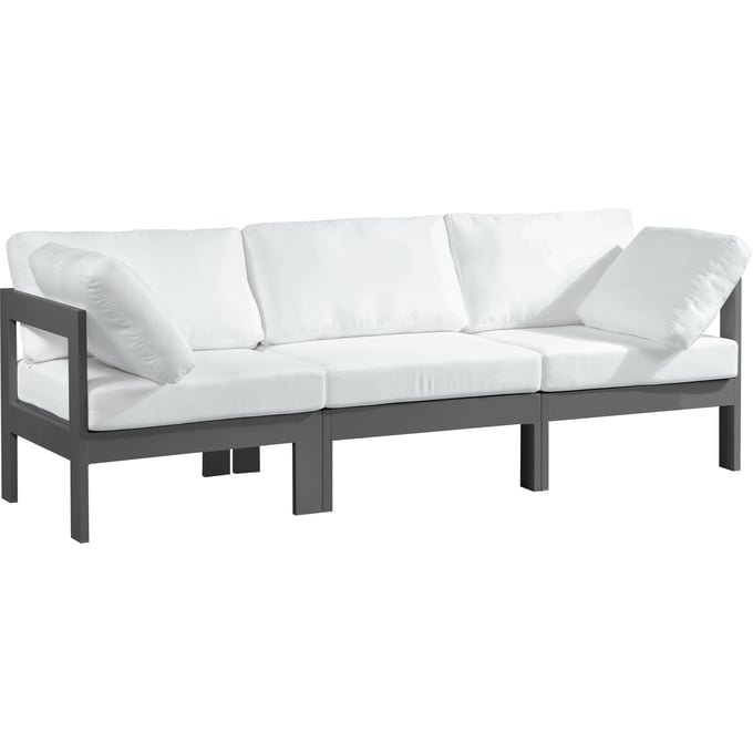 Meridian Furniture Nizuc White Outdoor Patio Modular Sofa MRD-376WHITE-S90A