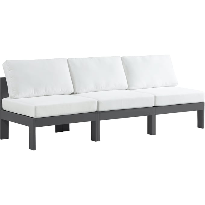 Meridian Furniture Nizuc White Outdoor Patio Modular Armless Sofa MRD-376WHITE-S90B