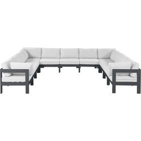 Meridian Furniture Nizuc White Outdoor Patio Modular 11pc Sectional