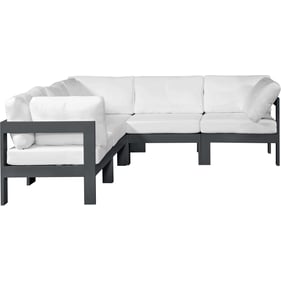 Meridian Furniture Nizuc White Outdoor 5pc Modular Sectional