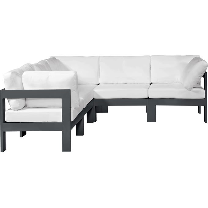 Meridian Furniture Nizuc White Outdoor 5pc Modular Sectional MRD-376WHITE-SEC5B