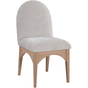 Meridian Furniture Waldorf Grey Chenille Fabric Natural Dining Side Chair