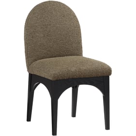 Meridian Furniture Waldorf Olive Boucle Fabric Black Dining Side Chair